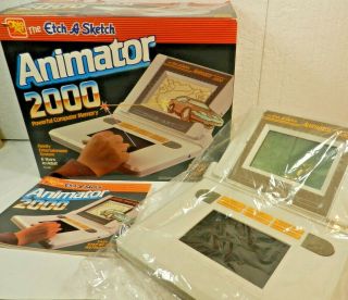 Animator 2000 Vtg Ohio Art Etch - A - Sketch Drawing Toy W/box & Stylus - 1987