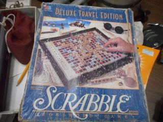 Scrabble Deluxe Travel Edition Game Vintage 1990 Milton Bradley