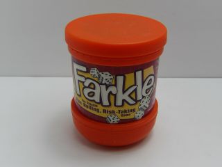 Farkle Classic Dice Game Orange Travel Case Cup