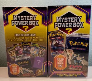 2 Pokemon Mystery Power Box 5 Booster Packs Vintage Packs 1:5 2020