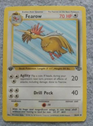 Fearow - 1st Edition - 36/64 - Pokémon Card - With Protective Card Holder