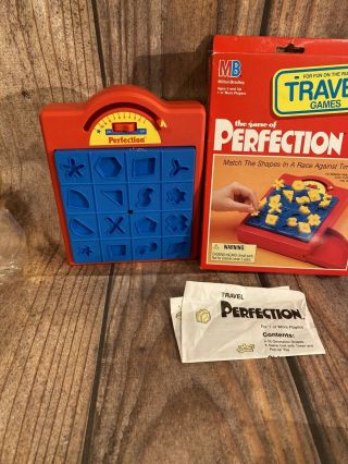 Perfection 1990s Travel Version Milton Bradley Game Complete Vintage