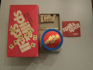 Vintage " Spill & Spell " 15 Cube Crossword Puzzle Game Parker Brothers.  Complete.