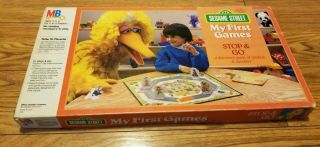 Vintage Sesame Street Stop & Go - My First Games 1986 Board Game Complete Euc