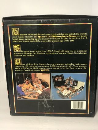 VTG 1986 The Quest of the Philosopher ' s Stone Board Game / RPG 1st ED COMPLETE 2