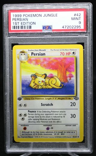 Persian Psa 9 1st Ed Jungle Set Pokemon Wotc Card