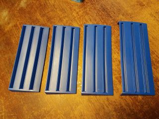 Rummikub Tile Holder Tray Set Of 4 Game Replacement Racks Blue 1997 Crafts Hobby