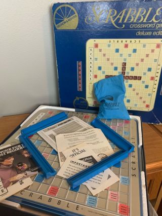 1982 Scrabble Deluxe Edition With Turntable Base