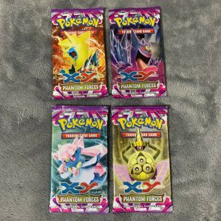 4x Pokemon Xy Phantom Forces Booster Packs Cover Art Set & Unweighed