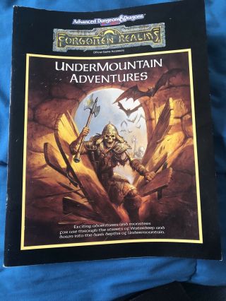 Undermountain Adventures Tsr 1991 Ad&d Forgotten Realms 2nd Edition