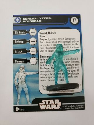 General Veers,  Hologram - 14 Star Wars Miniatures » Battle Of Hoth