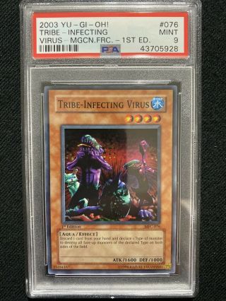 2003 Yugioh Magician’s Force 1st Edition Tribe - Infecting Virus Mfc - 076 Psa 9