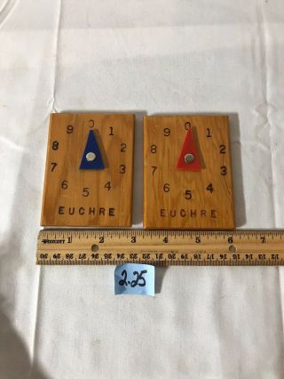Euchre Card Game Wood Score Counters 4 