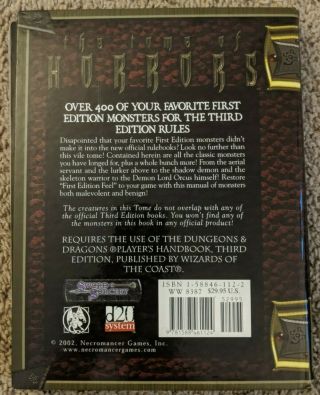 Sword Sorcery The Tome of Horrors Necromancr Games Hardcover Book 2