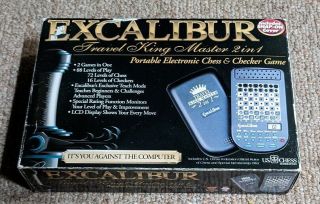 Excalibur Travel King Master 2 In 1 Electronic Chess & Checkers 169e Complete