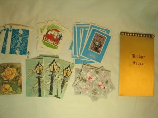 Fabulous Lof Of 37 Vintage Bridge Tally Cards,  Score Pad