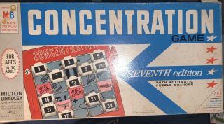 Vintage 1964 Concentration Rolomatic Board Game By Milton Bradley 7th Edition