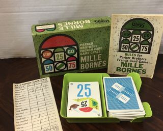 Vintage Mille Bornes French Card Game 1962 Parker Brothers Party Fun Complete