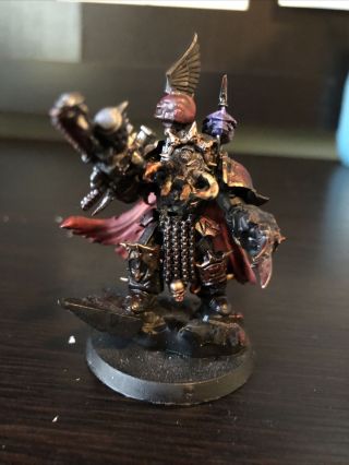 Warhammer 40k Chaos Lord Painted And Based