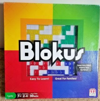 Blokus Family Board Game Mattel 2 To 4 Players 2013 Educational Strategy Ages 7,