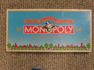 Monopoly Deluxe Anniversary Edition 1991 - Parker Brothers - With Anniv.  Token