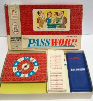 1964 Milton Bradley Game Password Volume 5 No.  4260 Party Word Association Game