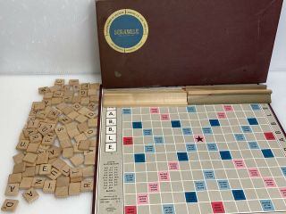 Vintage 1953 Scrabble Crossword Board Game By Selchow & Righter