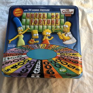 The Simpsons Wheel Of Fortune Board Game Deluxe Edition Tin Pre - Owned 8 - Adult