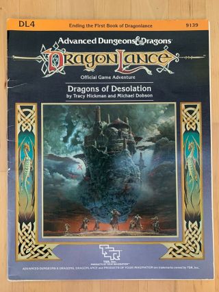 Ad&d Dragons Of Desolation With Map Adventure Module - Dragonlance
