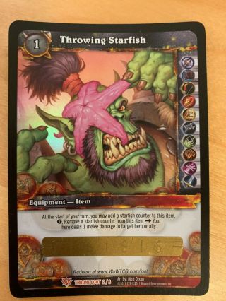 World Of Warcraft Tcg Throwing Starfish Unscratched Loot Card Sack Of Starfish