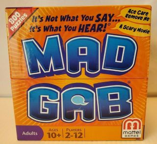 Mattel Mad Gab Adult Party Game 2 To 12 Players 800 Puzzles Missing Score Cards