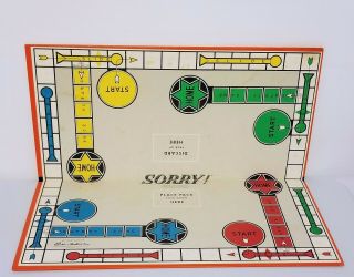 Vintage 1964 Sorry Game Board Only By Parker Brothers
