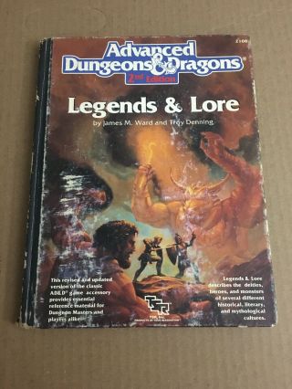 Advanced Dungeons And Dragons 2nd Edition Legends & Lore Ad&d Tsr