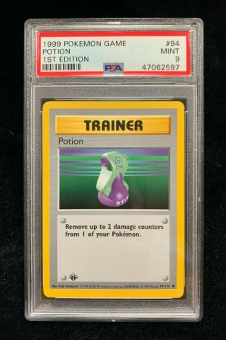 Potion Trainer 1999 Pokemon First Edition 1st Shadowless Base Set 94 Psa 9