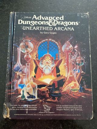 Advanced Dungeons And Dragons - Unearthed Arcana 2017 1985 Gygax Tsr 2017