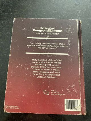 Advanced Dungeons and Dragons - Unearthed Arcana 2017 1985 Gygax TSR 2017 2