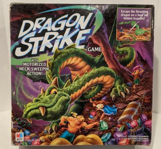 2002 Milton Bradley Dragon Strike Board Game Motorized Neck Sweepin