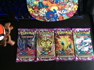 Pokemon Xy Phantom Forces Booster Packs Unweighed - 4x Full Pack Art Set