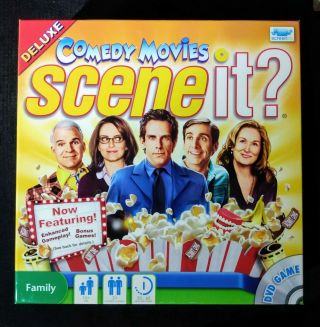 Scene It? Comedy Movies Deluxe Family Trivia Dvd Board Game -,  Complete