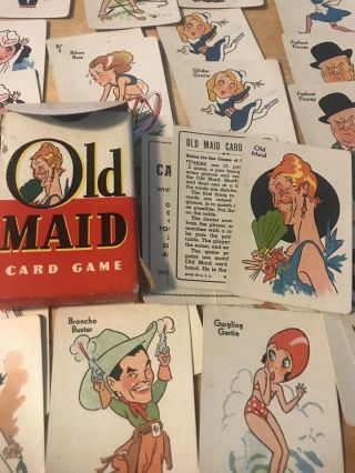 Vintage Whitman Publishing.  Old Maid Card Game W/box Complete No.  3009 20s 30s
