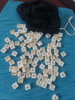 Scrabble 100 Mini Plastic Letter Tiles Folio Travel Game Parts