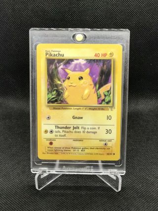Pikachu E3 Gold Stamp Promo 58/102 Yellow Cheeks Pokemon Card Lp