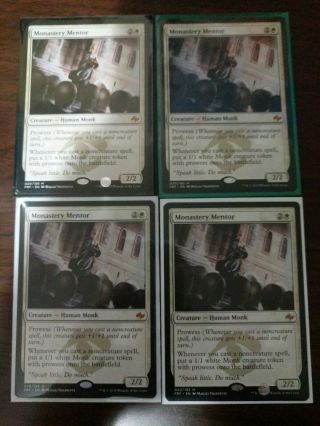 4x Monastery Mentor Nm English Fate Reforged Mtg Magic The Gathering