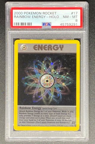 Pokemon Card - Psa 8 Rainbow Energy 17/82 - Team Rocket - Nm - Mt - Psa8