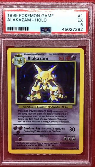 Pokémon Psa 5 Alakazam Holo Base Set