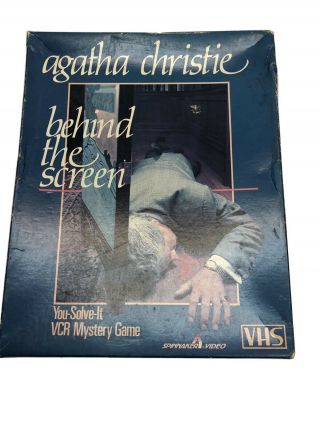 Agatha Christie Behind The Screen You Solve It Vcr Mystery Game Vhs 1986 Vintage