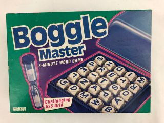 Boggle Master 5 X 5 Large Grid For Extra Fun 3 Minute Word Game Complete