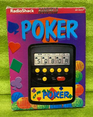Radio Shack 60 - 2653 Hand Held Handheld Draw Poker Game W/ Box & Instructions