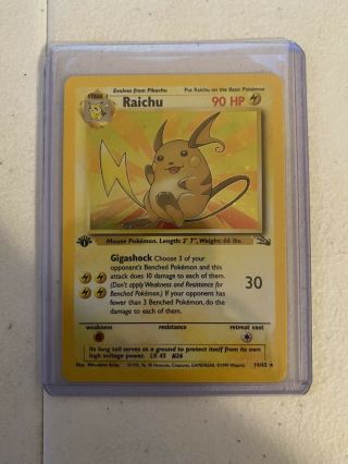 1999 Pokemon - Raichu Holo 1st Edition - 14/62 - Played - Near