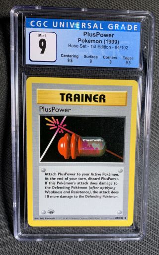 1999 Pokemon - 1st Edition Pluspower - Shadowless Base Set - Cgc 9 (psa ?)